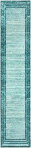 Miniatura 87 de Alfombra de pasillo moderna abstracta Lahome, alfombra lavable turquesa de 2 x 6 pulgadas para entrada, alfombra antideslizante de bajo pelo