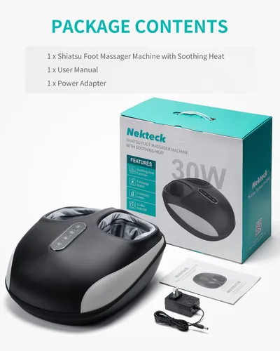 Miniatura 9 de Nekteck Máquina masajeadora de pies con calor, masaje de pies Shiatsu para fascitis plantar y neuropatía, herramientas de masaje elegibles para HSA