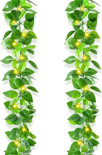Miniatura 9 de BLEUM CADE 2Pcs Fake Vines with Faux Pothos Leaves, Artificial Ivy Garland Fake Plants Greenery for Bedroom Living Room Office Wall Garden Wedding