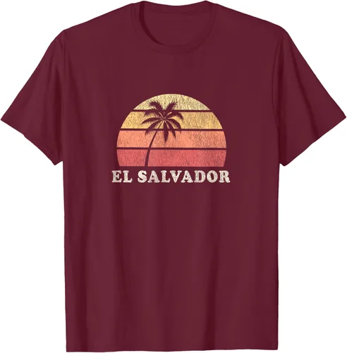 Miniatura 15 de El Salvador Vintage 70s Retro Throwback Design Camiseta, Azul