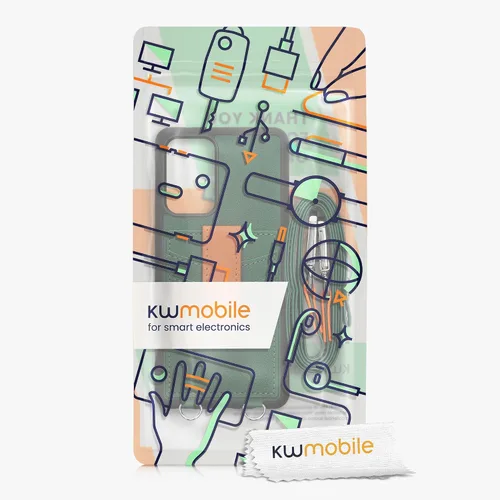Miniatura 7 de kwmobile Funda cruzada compatible con Samsung Galaxy A52 / A52 5G / A52s 5G - Funda con ranuras para tarjetas de piel sintética, color verde pixie