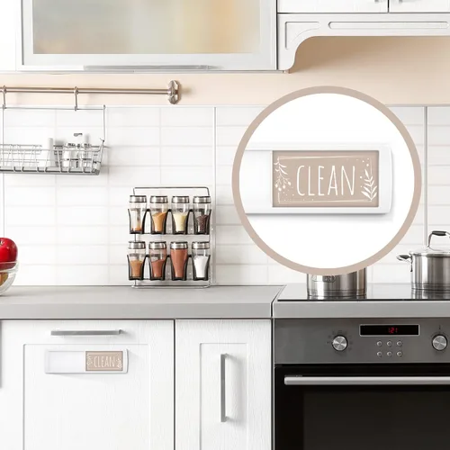 Miniatura 5 de ASSURED SIGNS Imán para lavavajillas Clean Dirty Sign 7 x 2 pulgadas, construcción premium Eliminate Kitchen Confusion, Strong Magnetic Hold