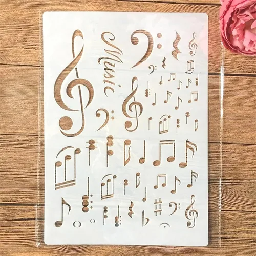 Miniatura 7 de TIAMECH Plantilla A4 reutilizable de líneas de símbolos pequeños para pintar, plantilla de capas de textura de cuadrícula, arte de pared