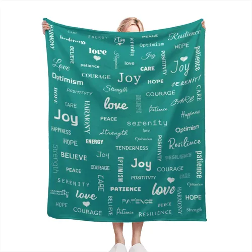 Miniatura 12 de Manta curativa, manta de regalo para mujeres y hombres, cálido regalo inspirador, manta de forro polar suave con energía positiva, comodidad, amor