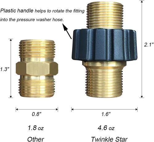 Miniatura 2 de Twinkle Star - Conector rápido de manguera de lavado a presión, conector de rosca métrica macho M22, TWIS375
