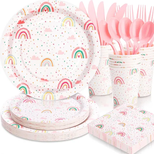 Miniatura 9 de Decoraciones de primer cumpleaños de fresa para niña, platos de primer cumpleaños de fresa para 24, platos de fresa, decoraciones de primer
