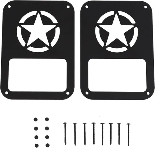 Miniatura 5 de Hooke Road Protector de luz trasera JK Wrangler, cubierta de luz trasera de cinco estrellas para Wrangler JK y Wrangler Unlimited 2007-2018 - Par