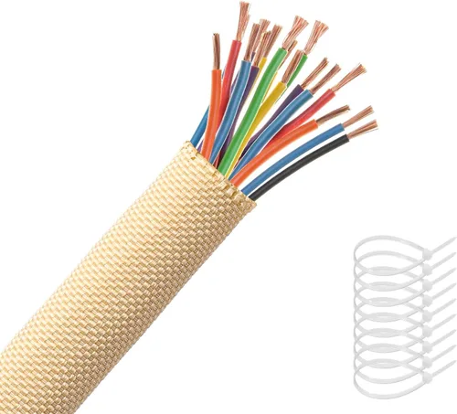 Miniatura 12 de AGPTEK Funda de cable, telar de alambre automotriz, resistente al calor, cubierta de protección de cable de tubo de manga dividida trenzada