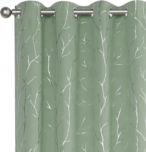 Miniatura 20 de BUHUA - Cortinas opacas blancas, cortinas plateadas, juego de 2 paneles de cortinas con ojales para dormitorio, elegante tratamiento de ventana
