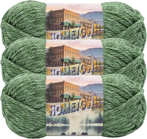 Miniatura 9 de Lion Brand Yarn Hometown - Ovillo de lana súper voluminoso para tejer, ganchillo y manualidades, 1 unidad, Phoenix Azalea
