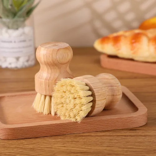 Miniatura 2 de Nuenen 12 paquetes de cepillos de bambú para lavar platos, juego de estropajos de madera para la cocina con cerdas naturales de sisal para ollas