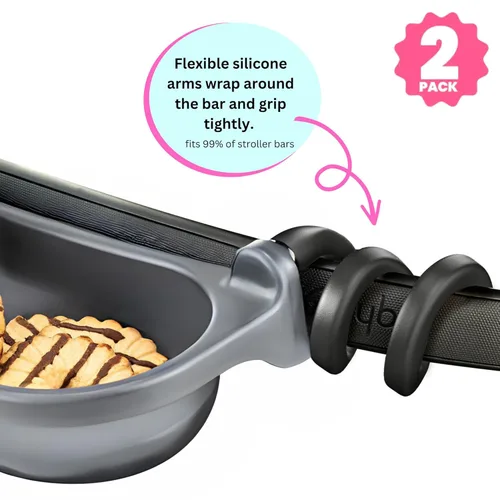 Miniatura 2 de Swanoo Bandeja universal para refrigerios para cochecito Paquete de 2 Compatible con Nuna Portavasos para cochecito Barra de parachoques