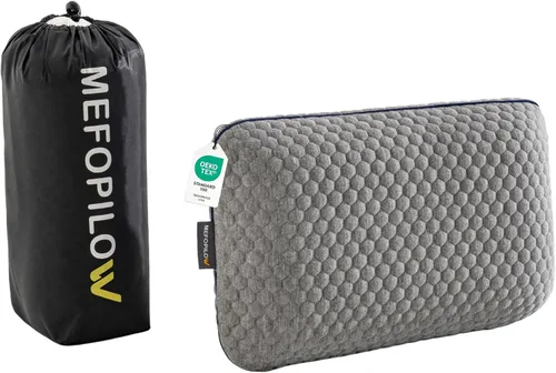 Miniatura 16 de Almohada de viaje de espuma viscoelástica con funda lavable y bolsa de transporte, almohada de cuello compacta, suave y transpirable para avión