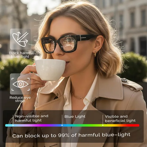 Miniatura 6 de LVIOE Lentes con filtro de luz azul para mujeres y hombres, anteojos de bloqueo de luz azul de gran tamaño para llevar sobre anteojos LB7511