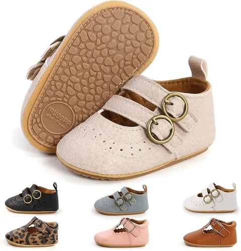 QWZban Zapatos planos Mary Jane con Bownot antideslizante suela suave de piel sintética para recién nacidos, bebés, primeros caminantes, para