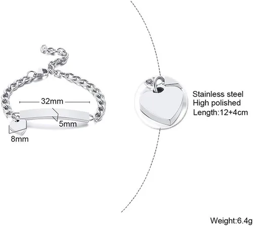 Miniatura 23 de Pulsera de barra para bebé: chapado en oro de 18 quilates, pulsera con placa de identificación personalizada para niños pequeños de mamá, nombre