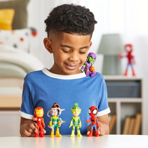 Miniatura 5 de Spidey y sus increíbles amigos Hasbro Marvel, paquete de amigos y enemigos, 5 figuras de acción, 4 pulgadas, juguetes de superhéroes preescolares