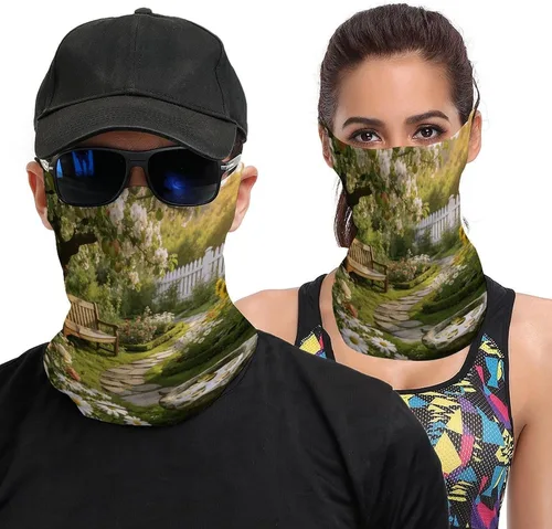 Bauerngarten Face Scarf Cover Ear Loop Hole,Outdoors Face Mask for Women Men Sports Yoga Running Hiking Ski Snowboard,Cooling Neck Shield Scarf