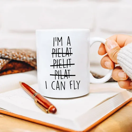 Miniatura 2 de Aurahouse Divertidos regalos de aviación de piloto para hombres y mujeres, taza con la frase "I Can Fly", regalo de piloto de aviones para niños