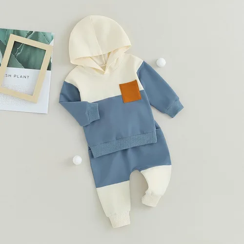 Miniatura 161 de Conjunto de ropa de otoño e invierno para bebé y niño, sudadera larga con capucha y pantalones para niños pequeños, 6, 12, 18, 24 meses, 2T