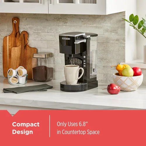 Miniatura 5 de BLACK+DECKER Cafetera K-Cup familiar de una sola porción: depósito de agua grande de 50 onzas, compatibilidad versátil para café molido y K-Cup