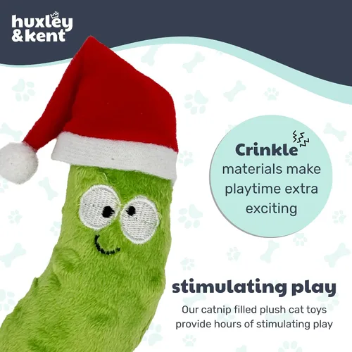 Miniatura 7 de Huxley & Kent Juguete de peluche para gatos, juguete interactivo de hierba gatera para gatos y gatitos, suave con arrugas y hierba gatera, divertido