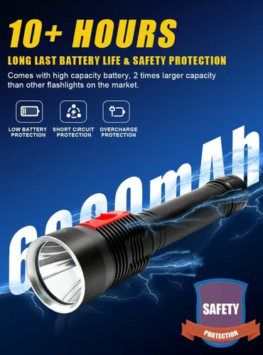 Miniatura 5 de PFSN - Linterna de buceo, 4000 lúmenes, luz de buceo profesional, 328.1 ft, impermeable, linterna subacuática para buceo, linterna LED recargable