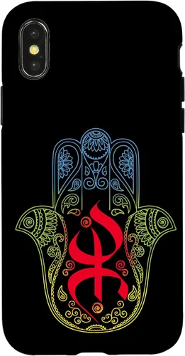Miniatura 5 de Funda para iPhone 13 Pro Max Khamsa Amazigh Berber con símbolo de Yaz con colores vibrantes de la bandera