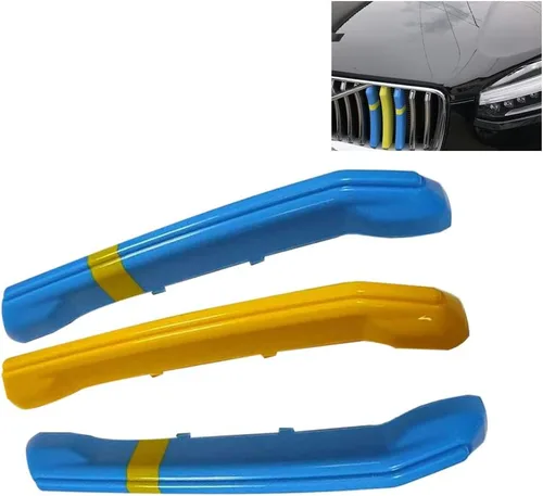 SANRILY Tiras de decoración de rejilla de 3 colores Compatibles con la parrilla delantera Volvo xc60 2018-2021 (Azul/Amarillo)
