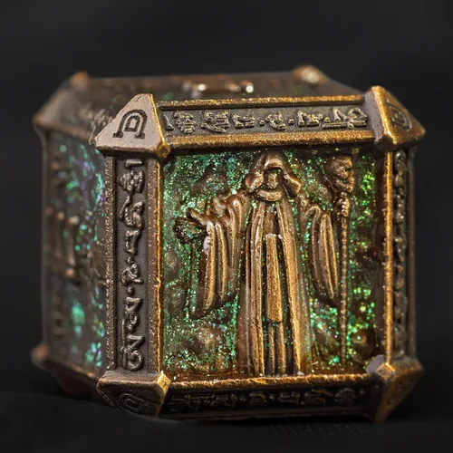 Miniatura 2 de DND - Juego de dados de metal D&D poliédricos con caja de regalo, caja de metal, juego de dados DND, dados poliédricos para Calabozos y Dragones