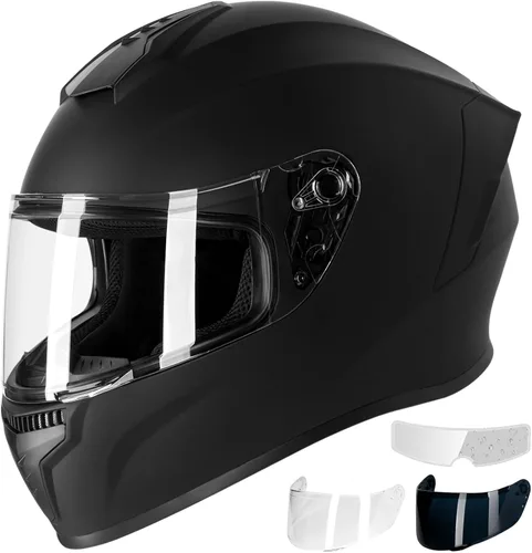 Favoto - Casco de cara completa para motocicleta aprobado por DOT, Cascos para motos, moto de nieve y bicicleta todoterreno para adultos, hombres y
