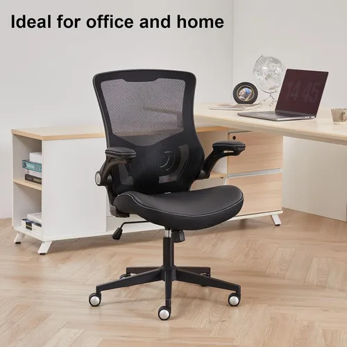 Miniatura 9 de Silla de oficina ergonómica de escritorio de 350 libras, cómoda silla de computadora de malla con soporte lumbar ajustable, reposabrazos abatibles