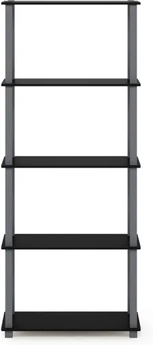 Miniatura 6 de Furinno Turn-N-Tube - Estante multiusos de 5 niveles, estante de exhibición, estante de almacenamiento, estantería, tubos cuadrados, color negro