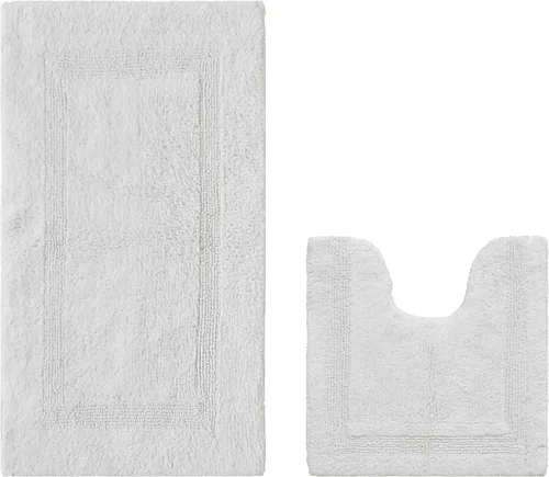 Miniatura 27 de Better Trends Alfombra de Inodoro en Forma de U Cubierta de Asiento de Inodoro de Lujo 100% Algodón Absorbente de Agua, Cubierta de Tapa Reversible