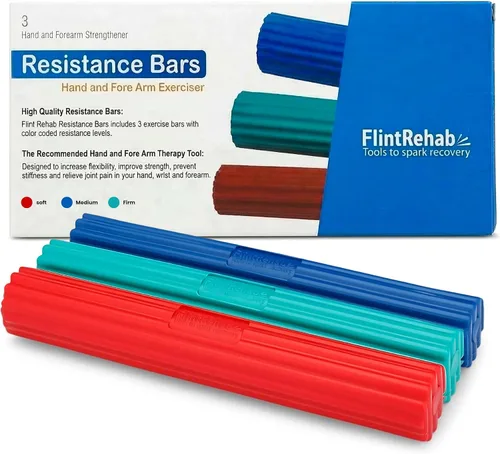 FlintRehab Barras flexibles para terapia física (paquete de 3), barra flexible de terapia de manos, barra de resistencia para codo de golfista y