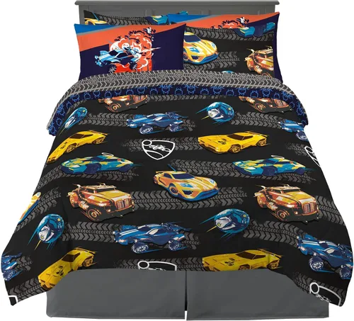 Miniatura 11 de Franco - Juego de edredón y sábanas supersuaves con funda, para niños, 7 piezas, tamaño matrimonial, Las pistas de Blue