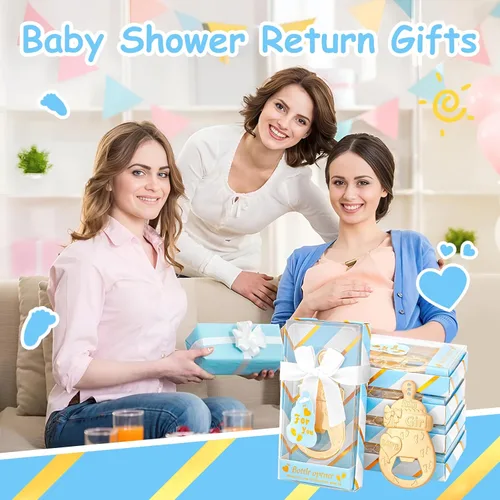 Miniatura 3 de 24 abrebotellas de bebé, regalos de fiesta de baby boy shower, regalos de decoración para invitados (azul, 24)