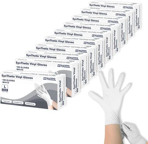 Miniatura 39 de Guantes desechables medianos, de mezcla de nitrilo y vinilo, sin látex, 100 unidades, guantes de grado alimenticio para limpieza, preparación de Azul