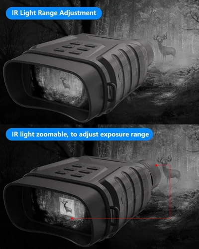 Miniatura 8 de Gafas de visión nocturna, binoculares, regalos para hombres, visión de hasta 650 pies en total oscuridad, tarjeta de 64 GB de telescopio monocular