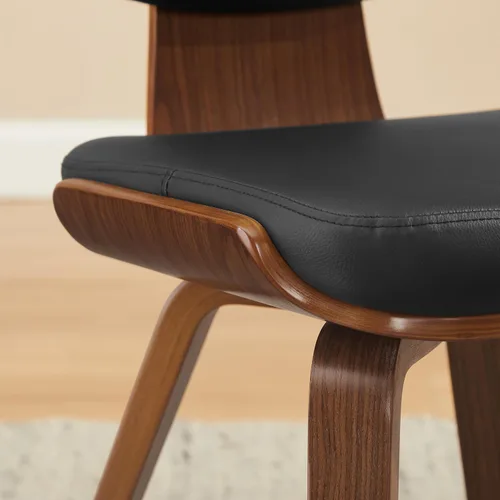Miniatura 7 de Art Leon Sillas de comedor de mediados de siglo, sillas de comedor tapizadas de piel sintética, silla de cocina sin brazos con patas de madera