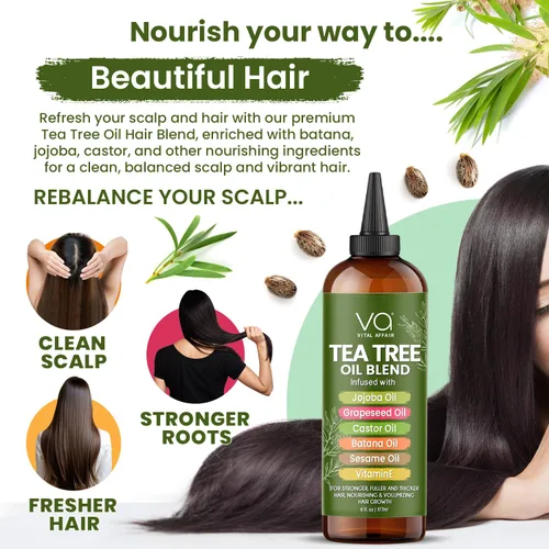 Miniatura 7 de VITAL AFFAIR Aceite de Árbol de Té Para el Cabello Con Jojoba, Ricino, Aceite de Batana - Tratamiento de Árbol de Té Para el Cabello y Cuero