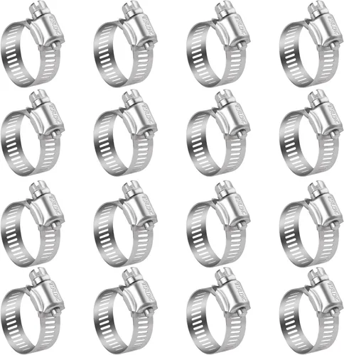 Miniatura 9 de Winlong Abrazaderas de manguera de acero inoxidable de 1/2 pulgadas, 24 unidades de abrazaderas de manguera de transmisión de engranajes