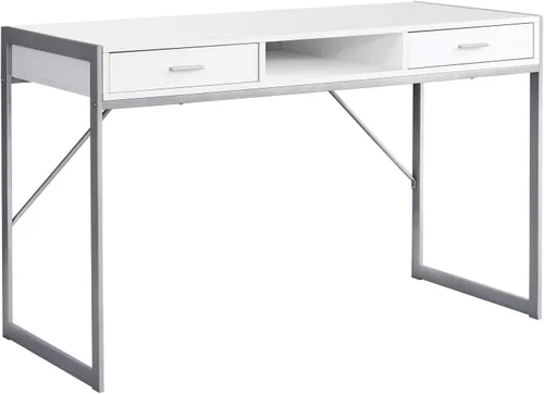 Miniatura 6 de Monarch Specialties Mesa contemporánea para laptop con cajones y estante para el hogar y la oficina, patas de metal, 48 pulgadas de largo, capuchino