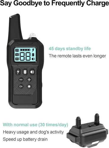 Miniatura 7 de Collar de choque para perro, paquete de 3 – Collar de entrenamiento para perros con control remoto IP65 impermeable E Collar para perros con modos