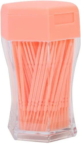 Miniatura 10 de 200Pcs Double Head Plastic Toothpick, Soft Tooth Floss Picks Interdental Brush Flosser Sticks Oral Brush Cleaning Tool (Green)