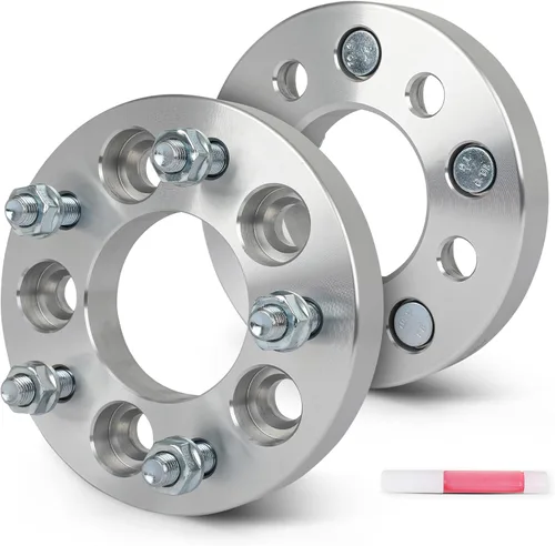 SCITOO 2 adaptadores de rueda de 5 x 4.5 a 5 x 4.75 pulgadas, orificio de 1 pulgada, pernos de 2.913 in de 12 x 1.5 y 5 lengüetas, espaciadores de