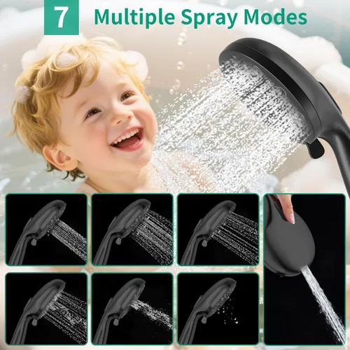 Miniatura 6 de Cabezal de ducha de lluvia filtrado de 10 pulgadas con atomizador de mano, cabezal de ducha de alta presión y mango con filtro, cabezal de ducha
