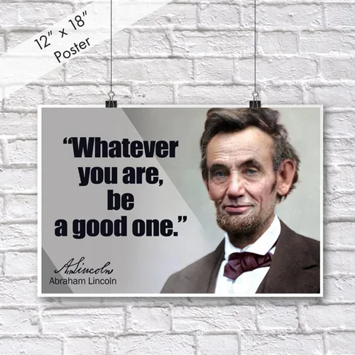 Miniatura 2 de Abraham Lincoln - Póster inspirador motivacional para el aula, mentalidad de crecimiento, maestros, recuerdos históricos, decoración educativa