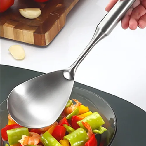Miniatura 4 de Cuchara de arroz, cuchara de acero inoxidable, espátula para servir, cucharón, utensilio de cocina para restaurante y hogar, mango a prueba