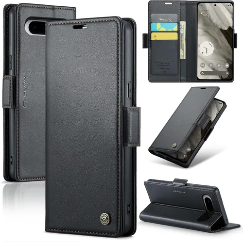 Funda para Google Pixel 8, [bloqueo RFID] Funda de piel sintética tipo cartera con tarjetero y soporte para tarjetas, funda de teléfono a prueba de